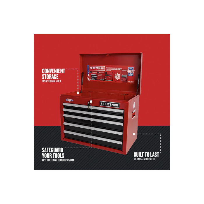 5 Drawer Tool Chest (Red) - Craftsman (CMST22652RB)