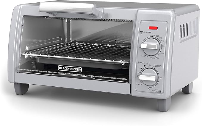4- Slice Stainless Steel Knob Toster Oven Silver 1150-Watt _ BLACK & DECKER (TO1705SG-LA)