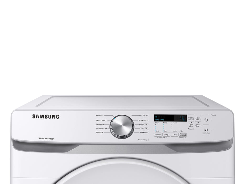 7.5CF FRONT LOAD GAS DRYER WHITE SAMSUNG(DVG45T6000W)