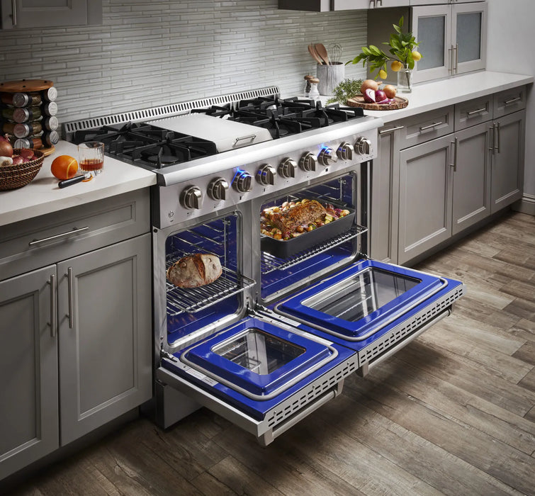 48" PROFESSIONAL STAINLESS STEEL SEALED 6B BURNER DUAL FUEL RANGE (HRD4803ULP)