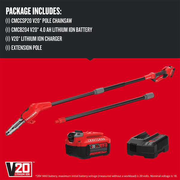 20V MAX EXTENDABLE POLE SAW CRAFTSMAN CMCCSP20M1