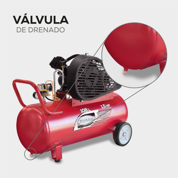 Compresor de Aire 1.5HP - 108L - Evans(E13VME150-108)