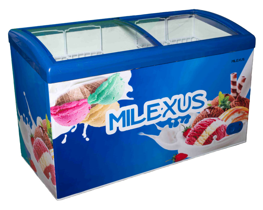 CURVED GLASS DOOR FREEZER DISPLAY - MILEXUS