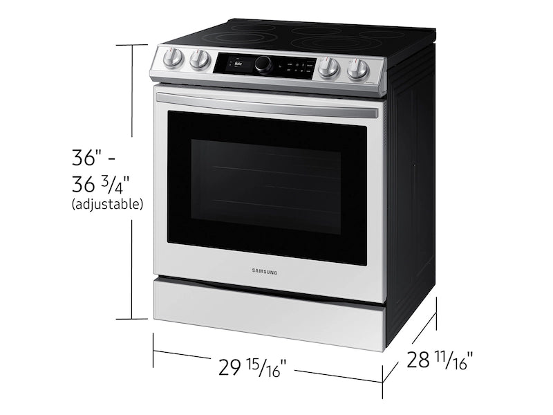 Bespoke Smart Slide-in Electric Range 6.3 cu. ft. with Smart Dial & Air Fry in White Glass - SAMSUNG (NE63BB871112A)