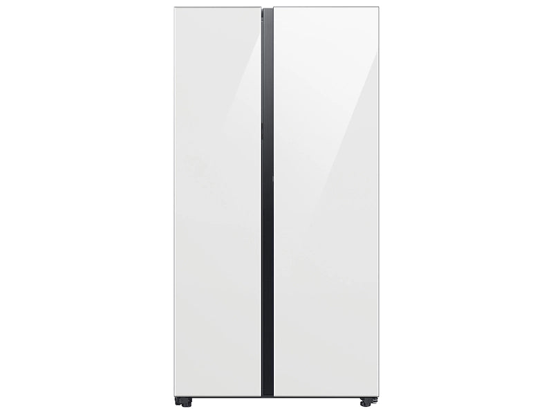 Bespoke Side-by-Side 28 cu. ft. Refrigerator with Beverage Center™ in White Glass - SAMSUNG (RS28CB760012AA)