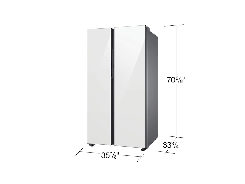 Bespoke Side-by-Side 28 cu. ft. Refrigerator with Beverage Center™ in White Glass - SAMSUNG (RS28CB760012AA)