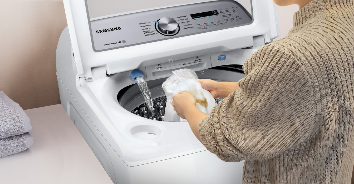 5CT TOP LOAD WASHER WITH ACTIVE WATER JET WHITE  SAMSUNG (WA50R5200AW/US)