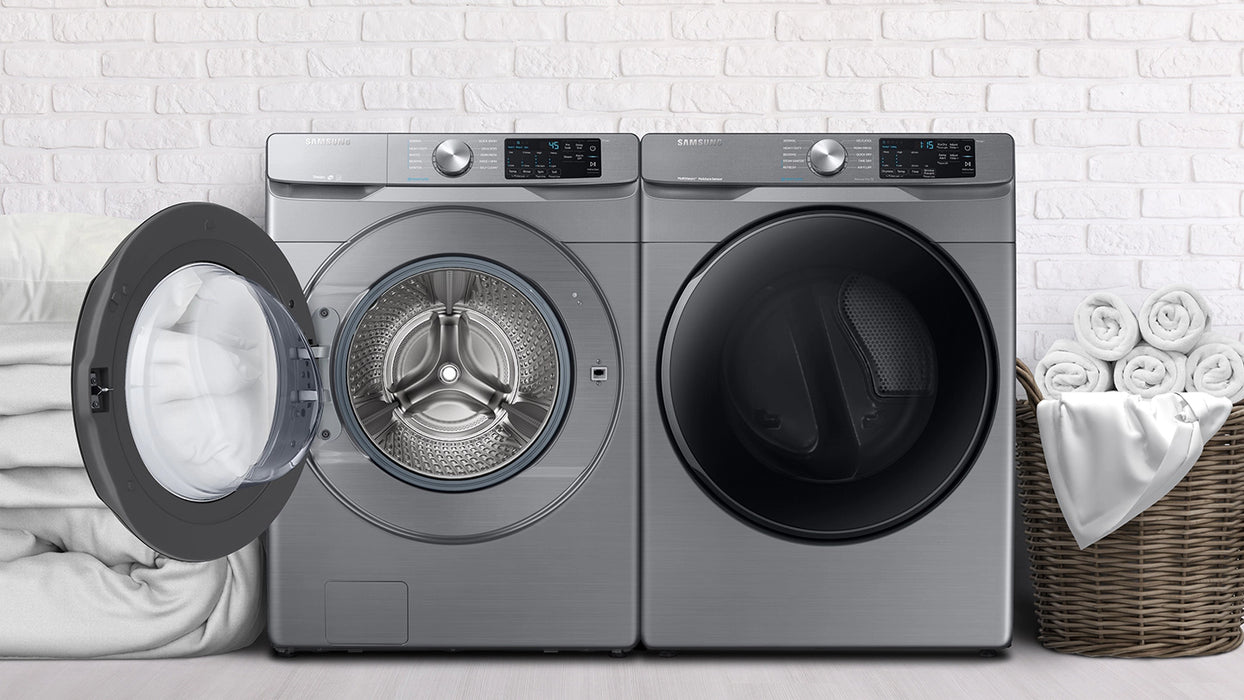 4.5CF FRONT LOAD WASHER WITH STEAM PLATINIUM-SAMSUNG (WF45R6100AP)