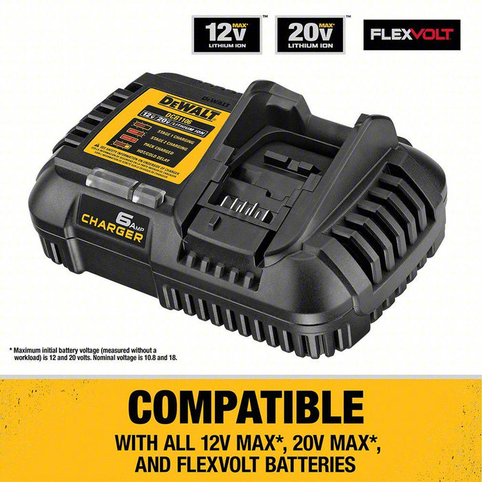 SINGLE-PORT CHARGING FOR 12V/20V, LI-ION 6 AMP -DEWALT(DCB1106-B3)