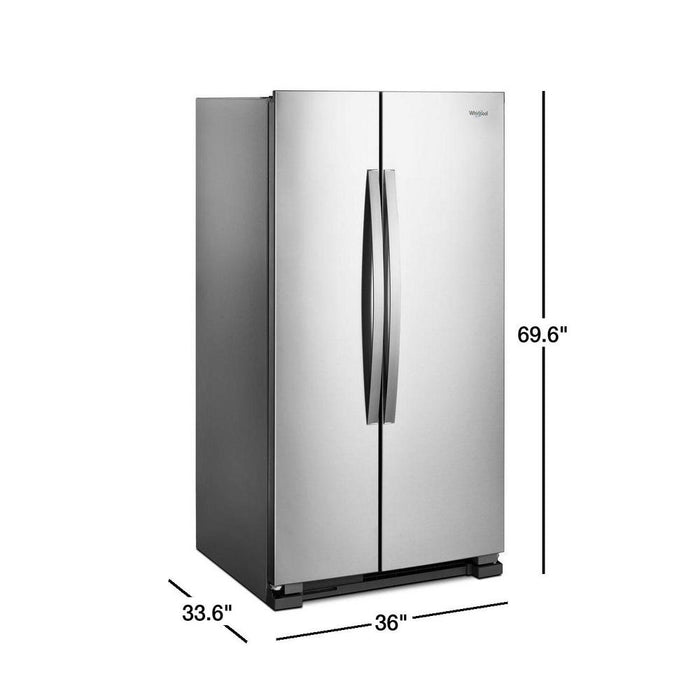 36" SIDE BY SIDE 24.6P. CU. Stainleess Steel- WHIRLPOOL (WRS315SNHM)
