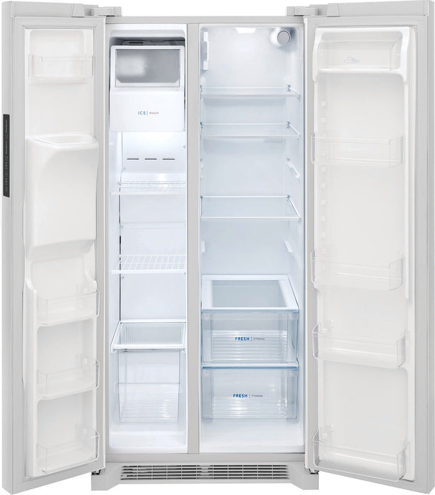 33 in. 22.3 cu. ft. Side by Side Refrigerator in White, Standard Depth - Frigidaire (FRSS2323AW)