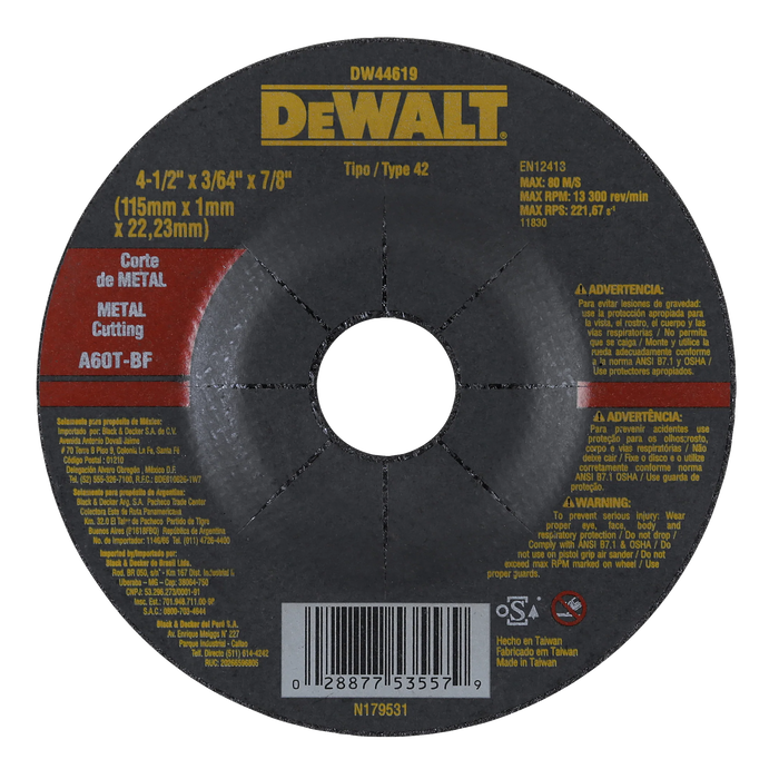 4-1/2" METAL CUTTING - DEWALT (DW44619)
