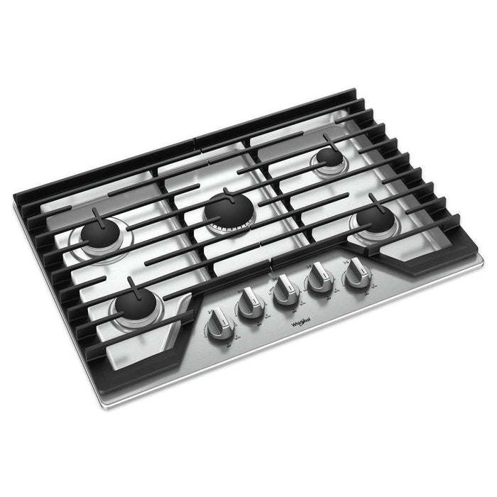 30 in. Gas Cooktop in Stainless Steel with 5 Burners and Griddle - WHIRLPOOL (WCG97US0HS)