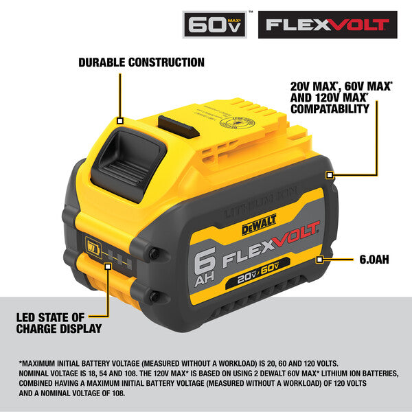 60V LITHIUM ION BATTERY - DeWALT (DCB606)