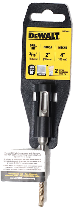 Barrena SDS Plus de 3/16" x 2" de largo - DEWALT (DW5402)