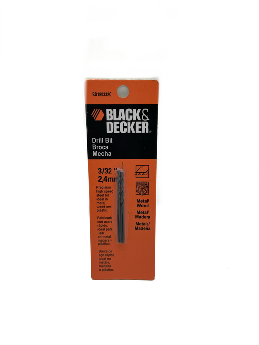 3/32” BLACK OXIDE DRILL BIT - BLACK & DECKER (BD180332C)