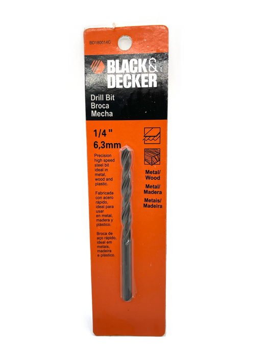 1/4” HIGH SPEED BIT BLACK OXIDE - BLACK & DECKER (BD180014C)