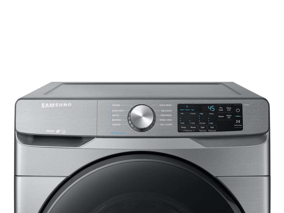 4.5CF FRONT LOAD WASHER WITH STEAM PLATINIUM-SAMSUNG (WF45R6100AP)