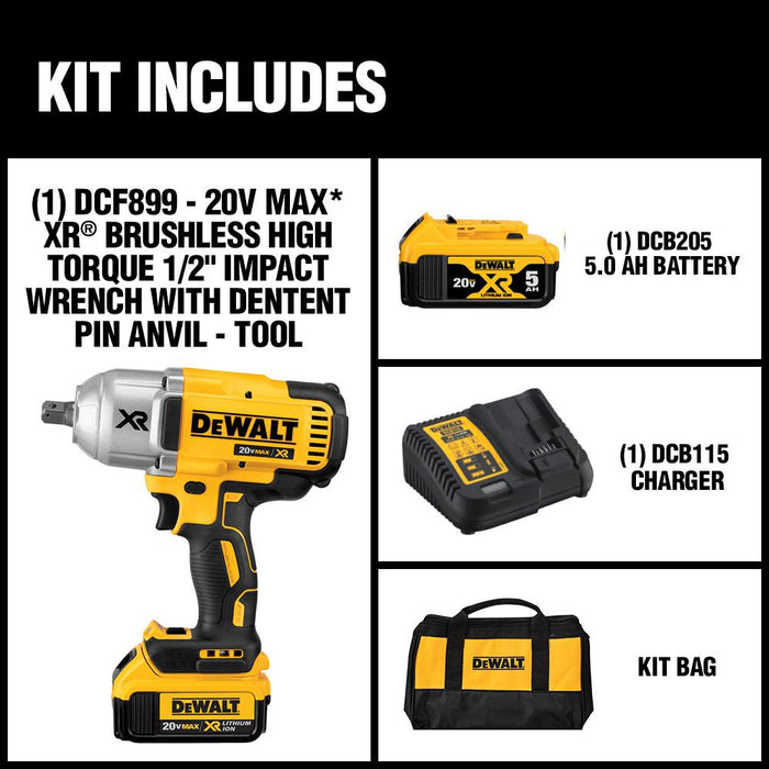 IMPACTO DE BATERÍA 1/2" - 20V - DeWALT (DCF899P1)