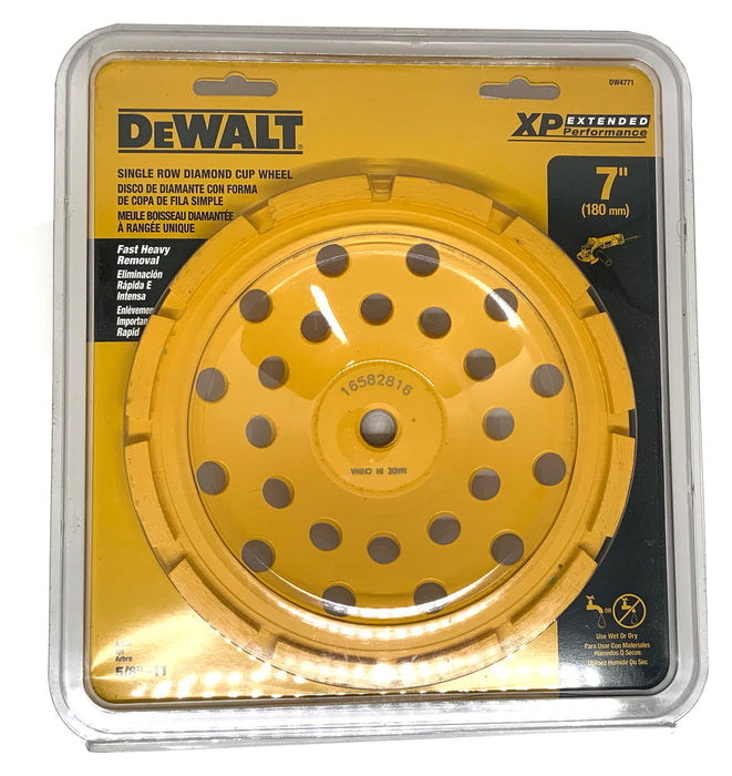 7” SINGLE ROW DIAMOND CUP WHEEL - DEWALT (DW4771)