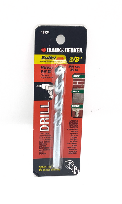 3/8” MASONRY DRILL BIT - BLACK & DECKER (16734)