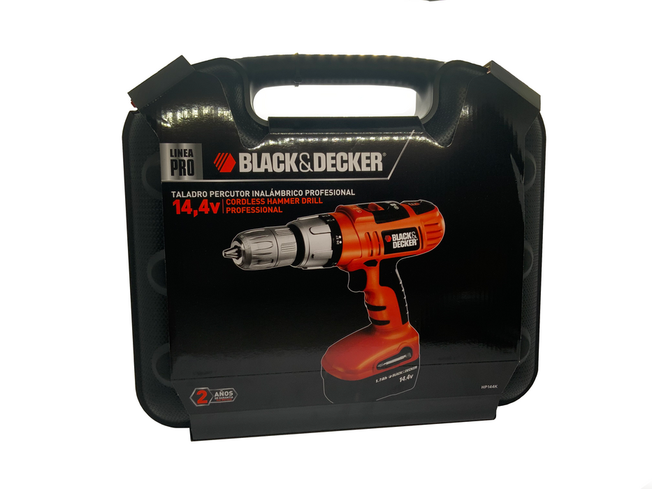 14.4V CORDLESS HAMMER DRILL - BLACK & DECKER (HP144K)