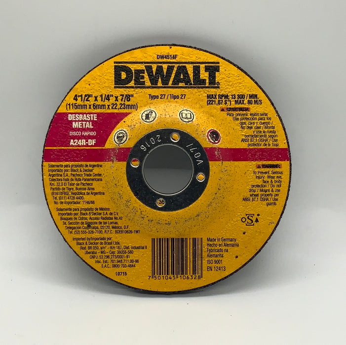 4-1/2” METAL GRINDING - DEWALT (DW4514F)