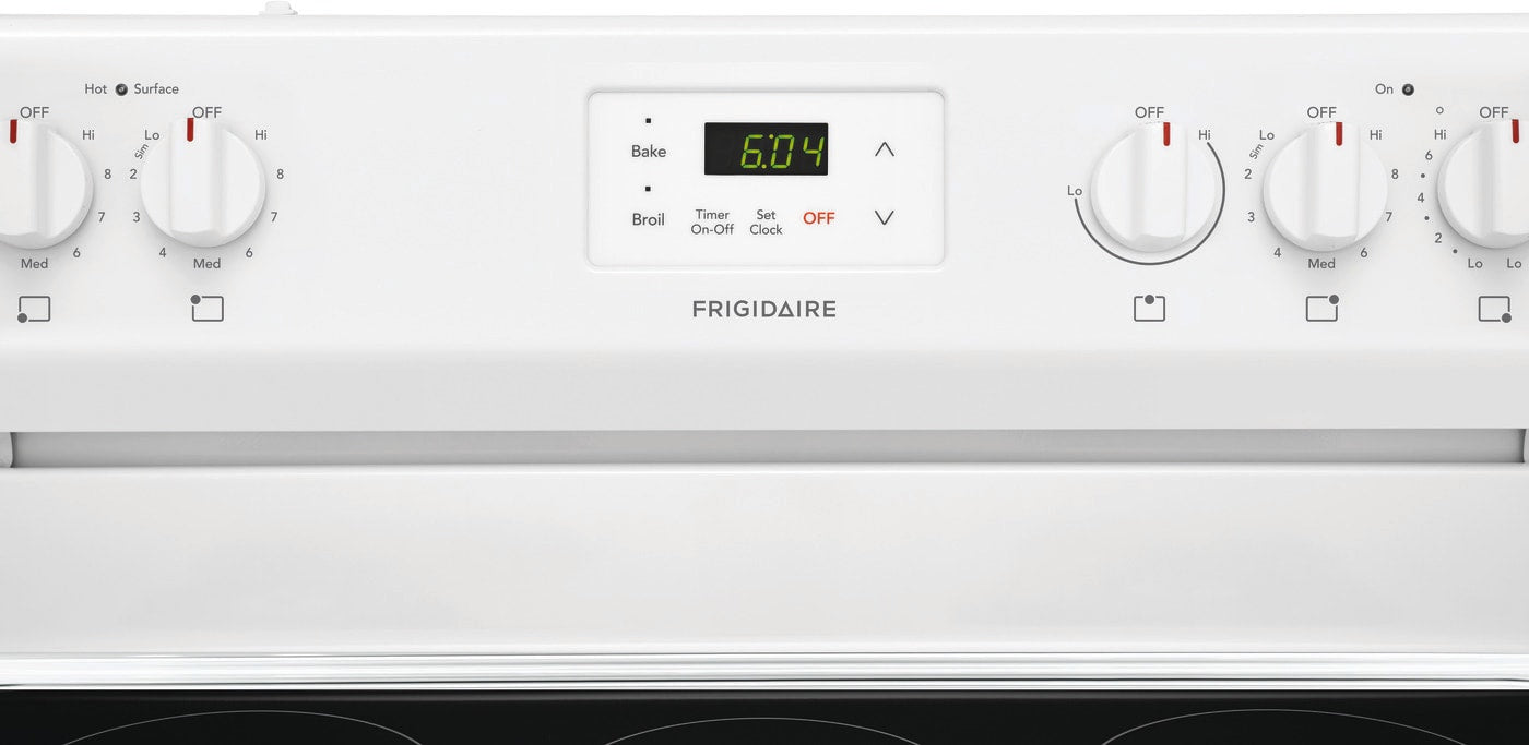 30” Freestanding Electric Range -White Frigidaire (FCRE3052AW)
