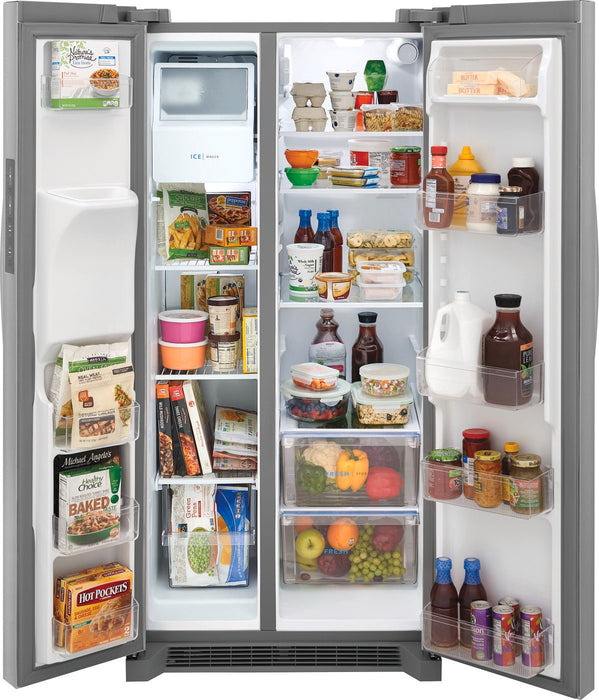 33 in. 22.3 cu. ft. Side by Side Refrigerator in Stainless Steel, Standard Depth - Frigidaire (FRSS2323AS)