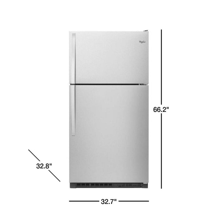 Nevera 20.5 p. cu. Top Mount en Stainless Steel - Whirlpool (WRT311FZDM)