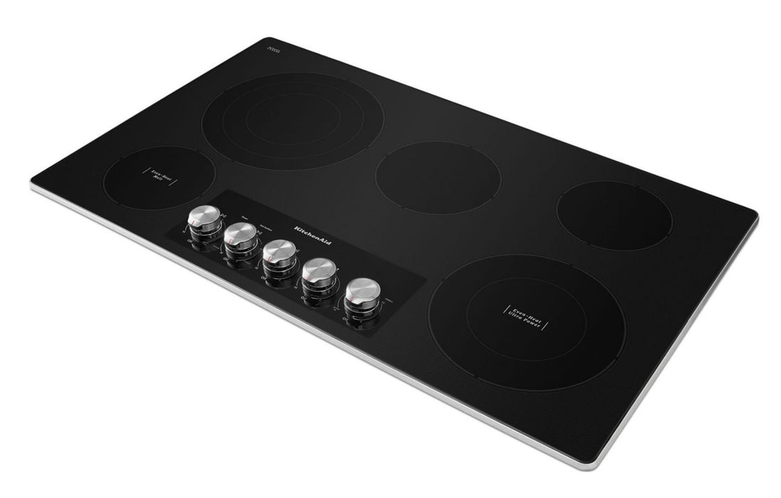 36" Electric Cooktop with 5 Elements and Knob Controls - KITCHEN AID (KCES556HSS)