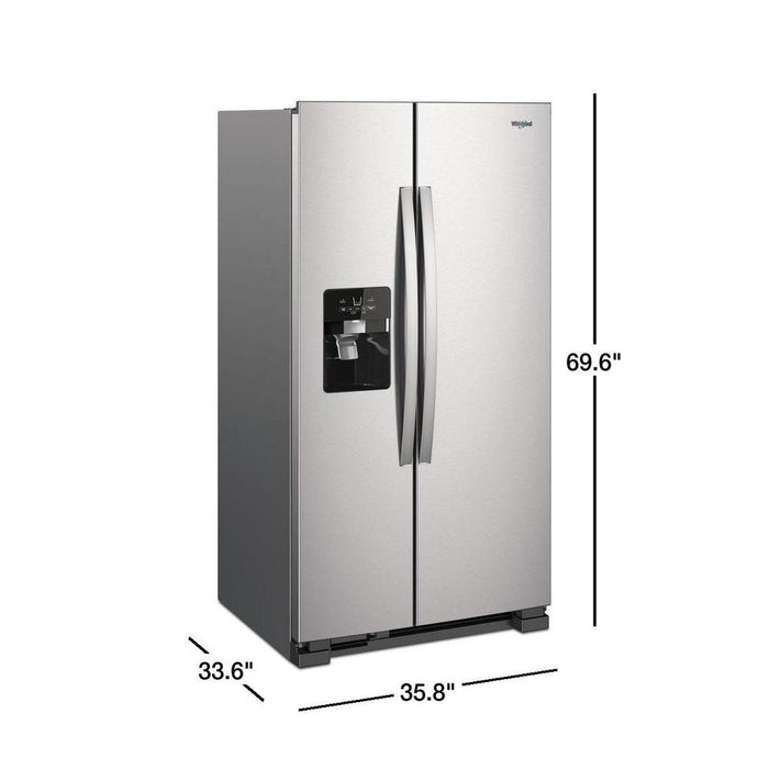 25 CuFt SxS Refrigerator Finger Print Resistant Stainless Steel - WHIRLPOOL (WRS325SDHZ)