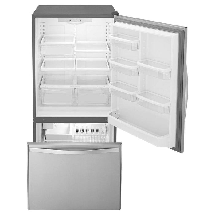 22 cu. ft. Bottom Freezer Refrigerator Stainless Steel - WHIRLPOOL (WRB322DMBM)