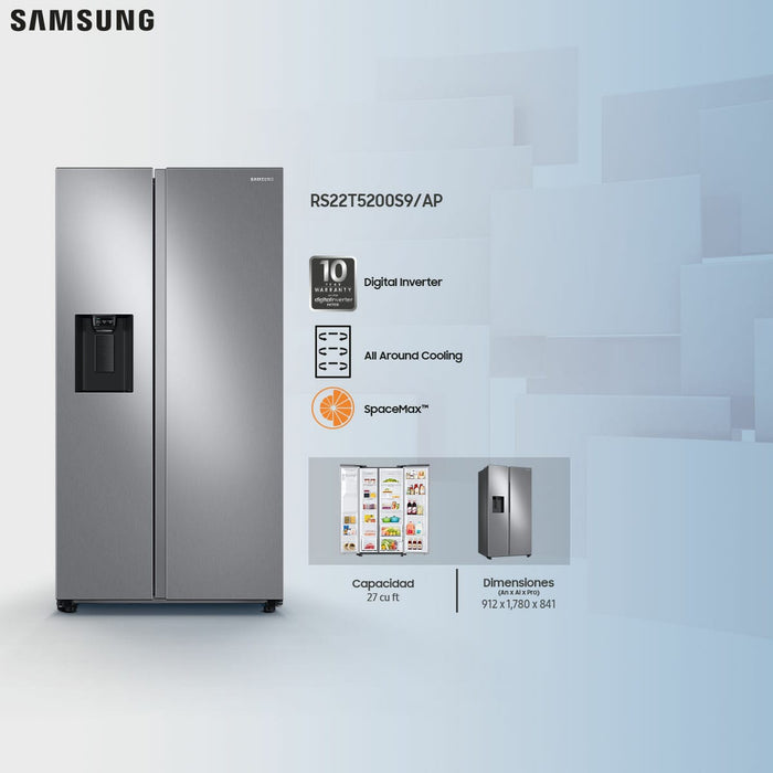 22 CU. FT COUNTER DEPTH SIDE BY SIDE - SAMSUNG (RS22T52000S9)